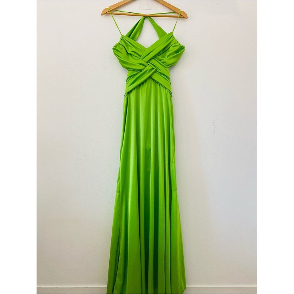 Masquerade VTG Halter Satin Formal Maxi gown Size 6